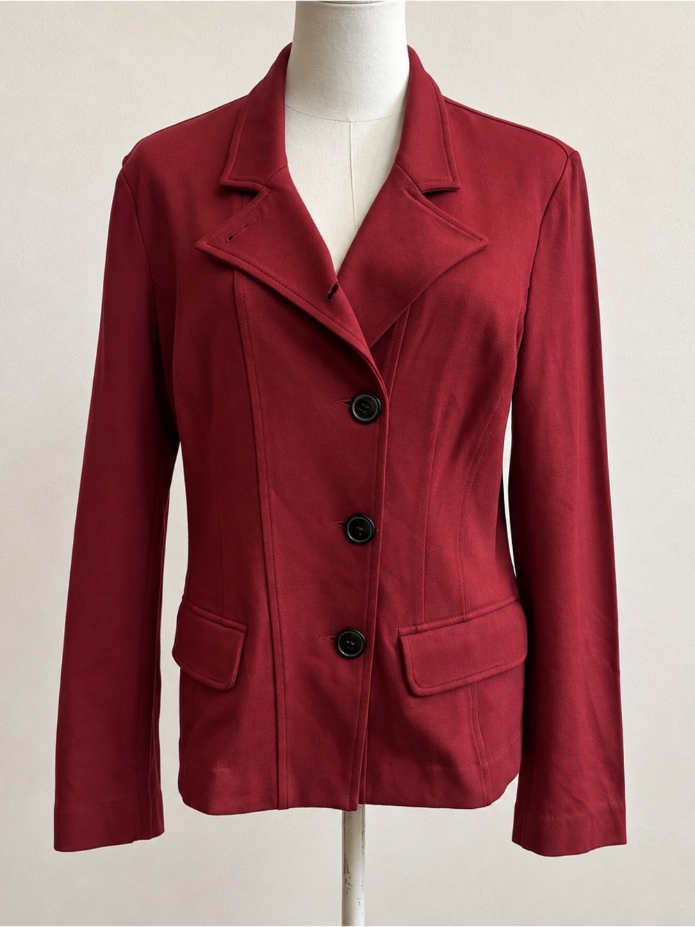 Cabi Outing Blazer Rhubarb Red Ponte Knit Size 10